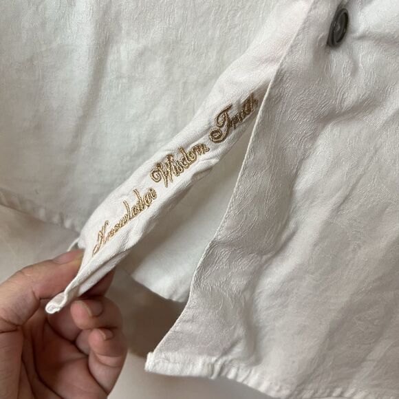 Robert Graham Shirt Mens Extra Large White Short Sleeve Button Up - Picture 5 of 10